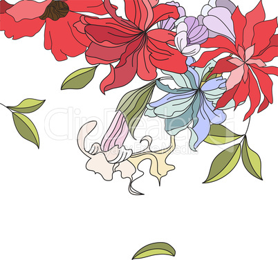 Colorful background with flowers