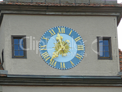 Uhr am Weißen Turm in Rothenburg