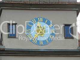 Uhr am Weißen Turm in Rothenburg