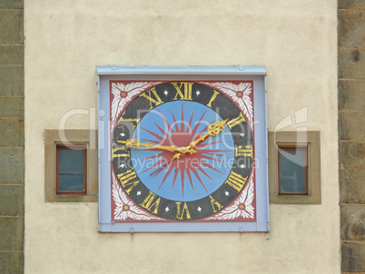Uhr am Siebersturm in Rothenburg