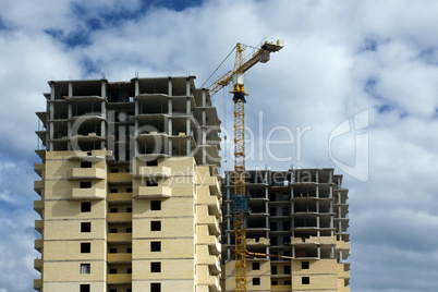 Crane and buildings