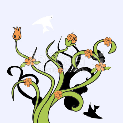 Decorative tree with bird