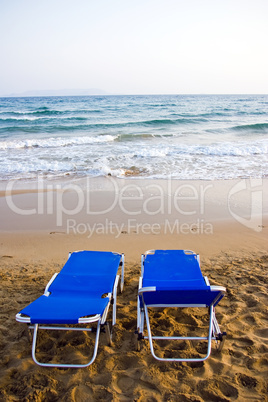 Deck-chairs on the beach