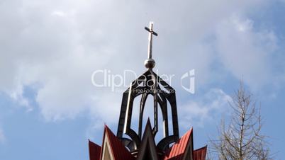Church cross clouds time lapse