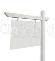 Blank Real Estate Sign on White