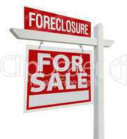 Foreclosure Real Estate Sign Isolated - Left
