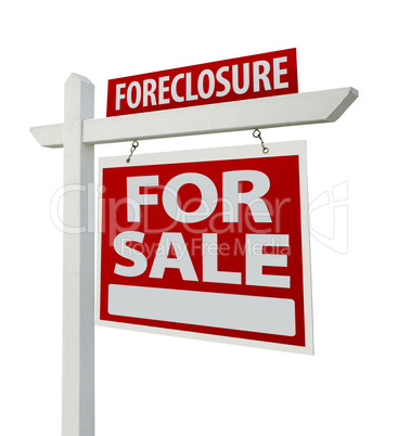 Foreclosure Real Estate Sign Isolated - Right