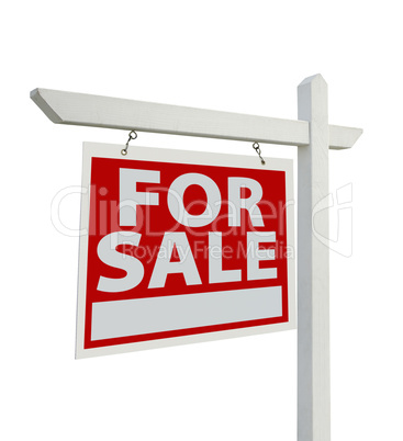 For Sale Real Estate Sign Isolated - Left