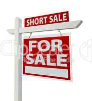 Short Sale Real Estate Sign Isolated - Right