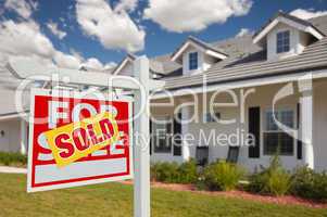 Sold Real Estate Sign and House - Left