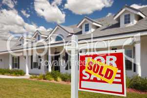 Sold Real Estate Sign and House - Right