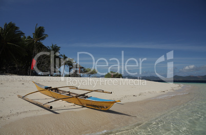 Traditional Philippines boat on the beach