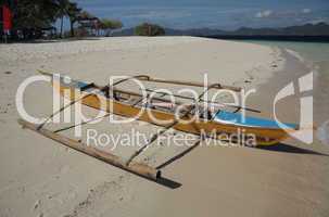 Traditional Philippines boat on the beach