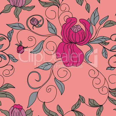 Colorful floral seamless pattern