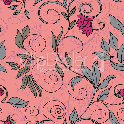 stylish colorful floral seamless wallpaper