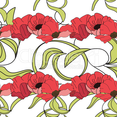 Summer floral seamless wallpaper