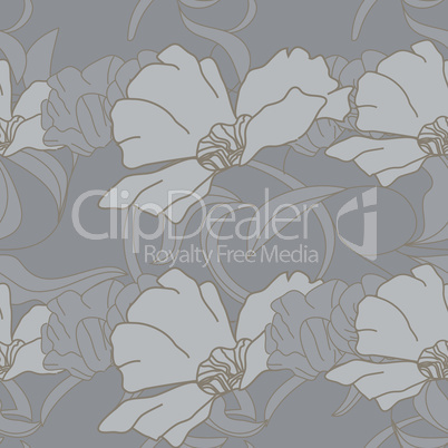 seamless wallpaper with poppy flowers