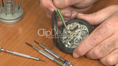 Watchmaker repair pocket watch