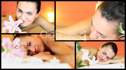 Woman in spa montage