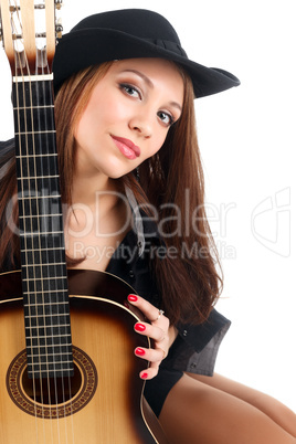 Woman with guitar.