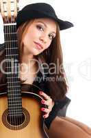 Woman with guitar.