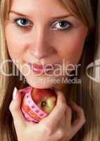 Girl with peach