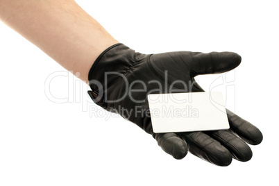 Blank card on palm