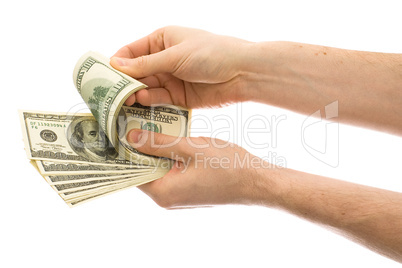 Hands counting money