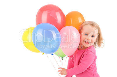 Girl with balloons