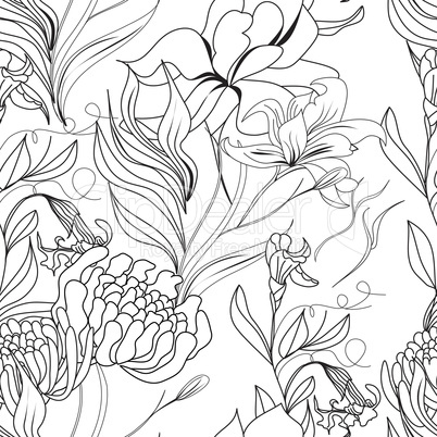 Monochrome seamless pattern