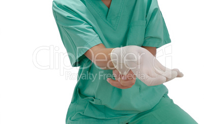 Arzt mit Handschuh