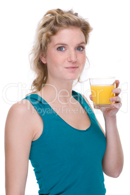 Woman with orange juice