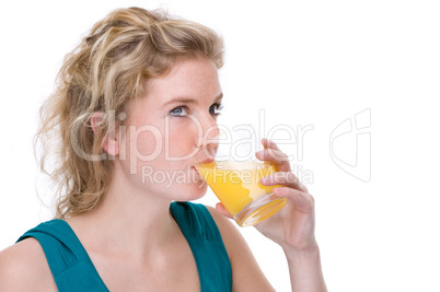 Woman with orange juice