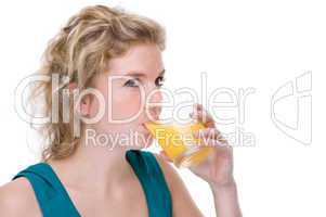 Woman with orange juice