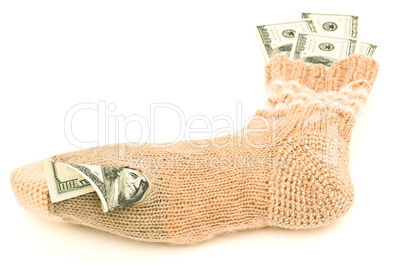 Dollars in the sock