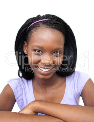 Cute woman isolated on a white background