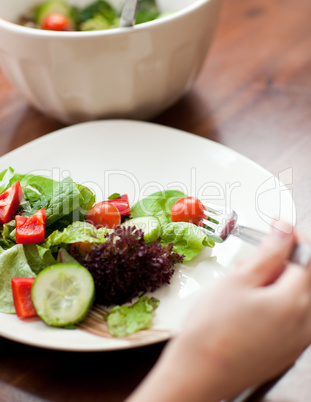 Close-up of a plate of salad