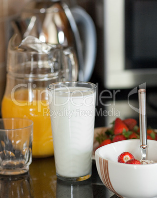 Close-up of an healthy breakfast on a table