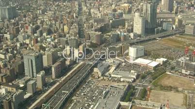 Time lapse movie bird's eye view of Yokohama, Japan
