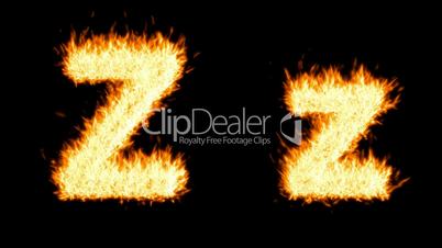 Loopable burning Z character, capital and small