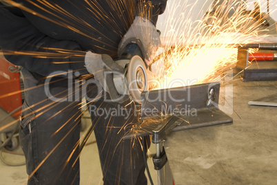 steel worker grinder