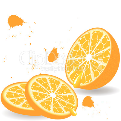orange with the two slices