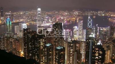 Time Lapse Movie Hong Kong skyline at night