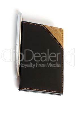closed business leather book