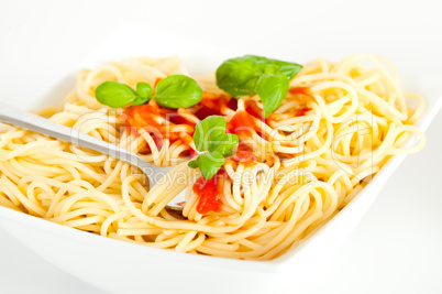 Spagetti mit Tomatensauce