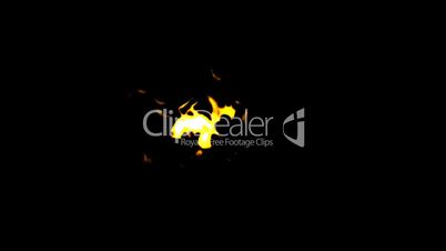 Fire explosion background effect with alpha Channel