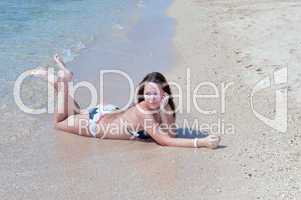 pretty young girl on the beach