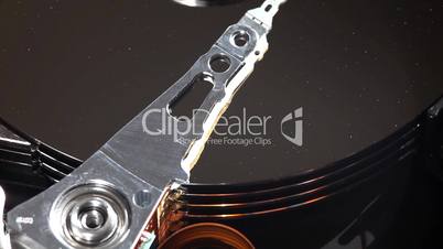 Hard disk close-up with dust