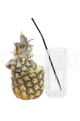 pineapple and  glass