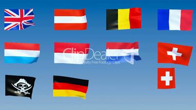 Western Europe Flags. Alpha is included
